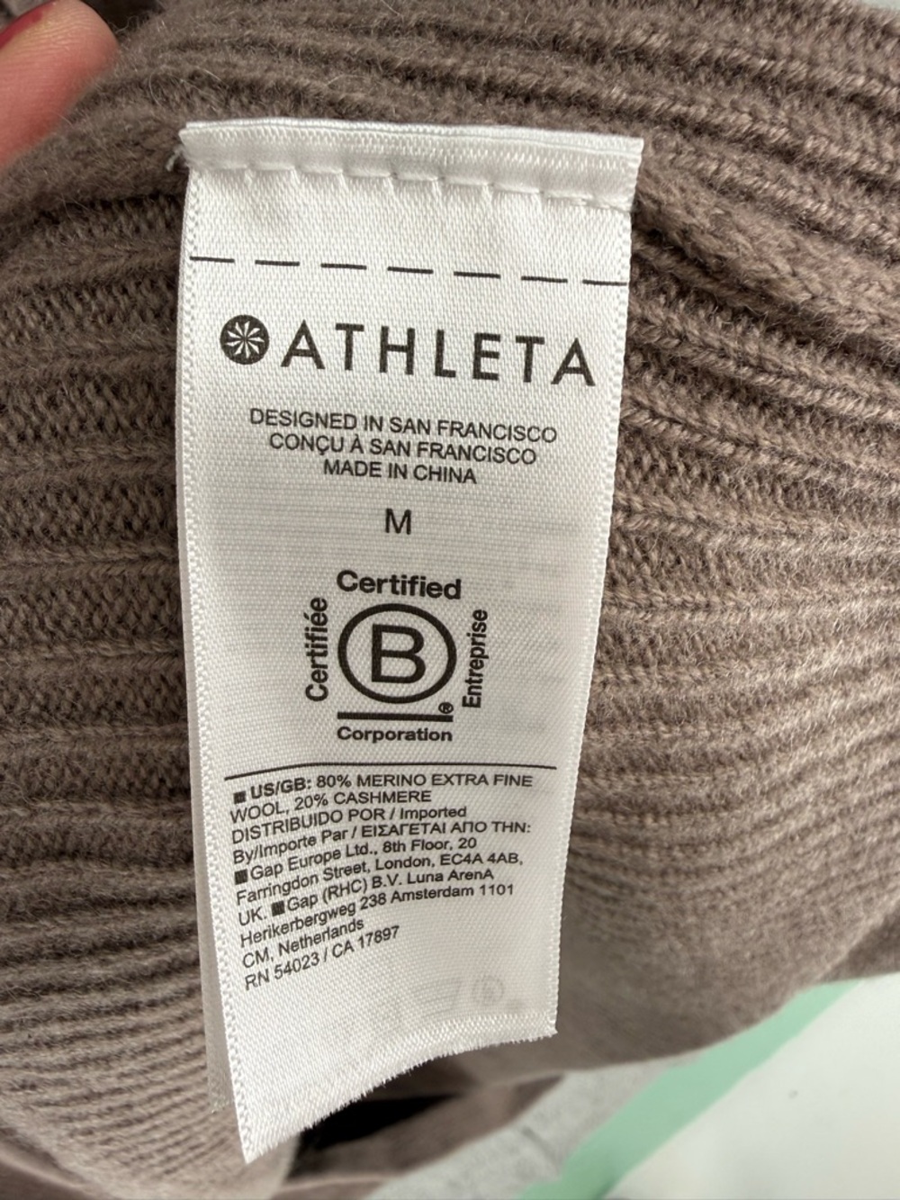Athleta Taupe Open-Front Long Cardigan wool cashmere blend - Picture 4 of 7